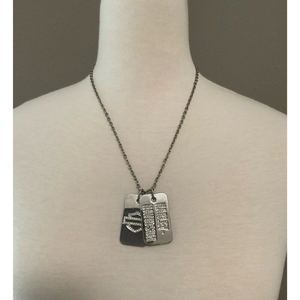 Harley-Davidson Sliver Dog Tag Pendant Necklace